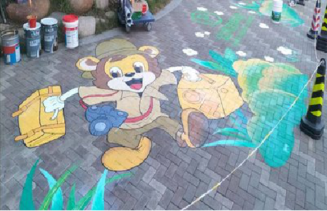 江城夏季画地面彩绘会遇到的问题