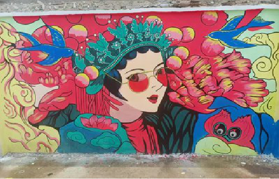 江城墙体彩绘-网红墙