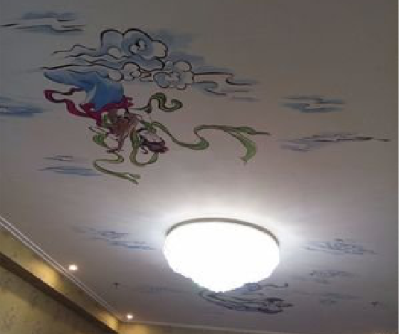 江城如何快速绘制天花板上的手绘墙？