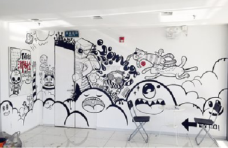 江城手绘墙并非传统涂鸦。